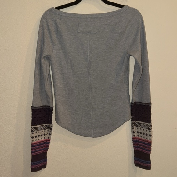 Free People‎ We The Free Cozy Craft Cuff Heather Grey Combo Long Sleeve Medium - Picture 4 of 8